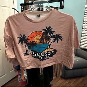 Sunset Dusk Graphic Crop Top